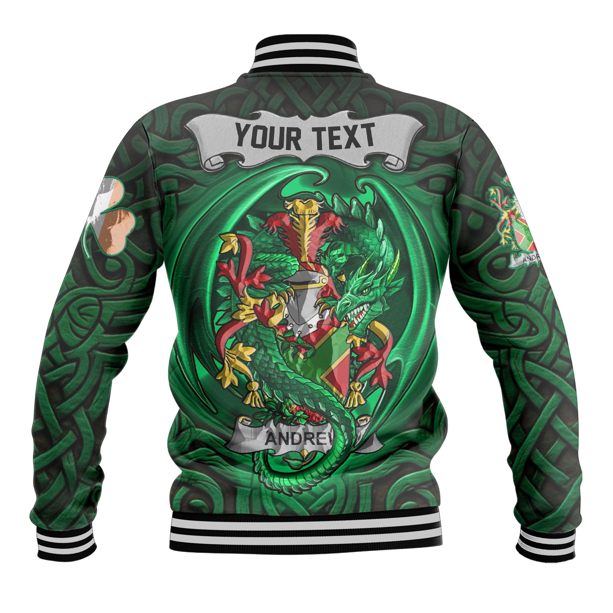 Andrew Baseball Jackets The Green Dragon Of Ireland Style