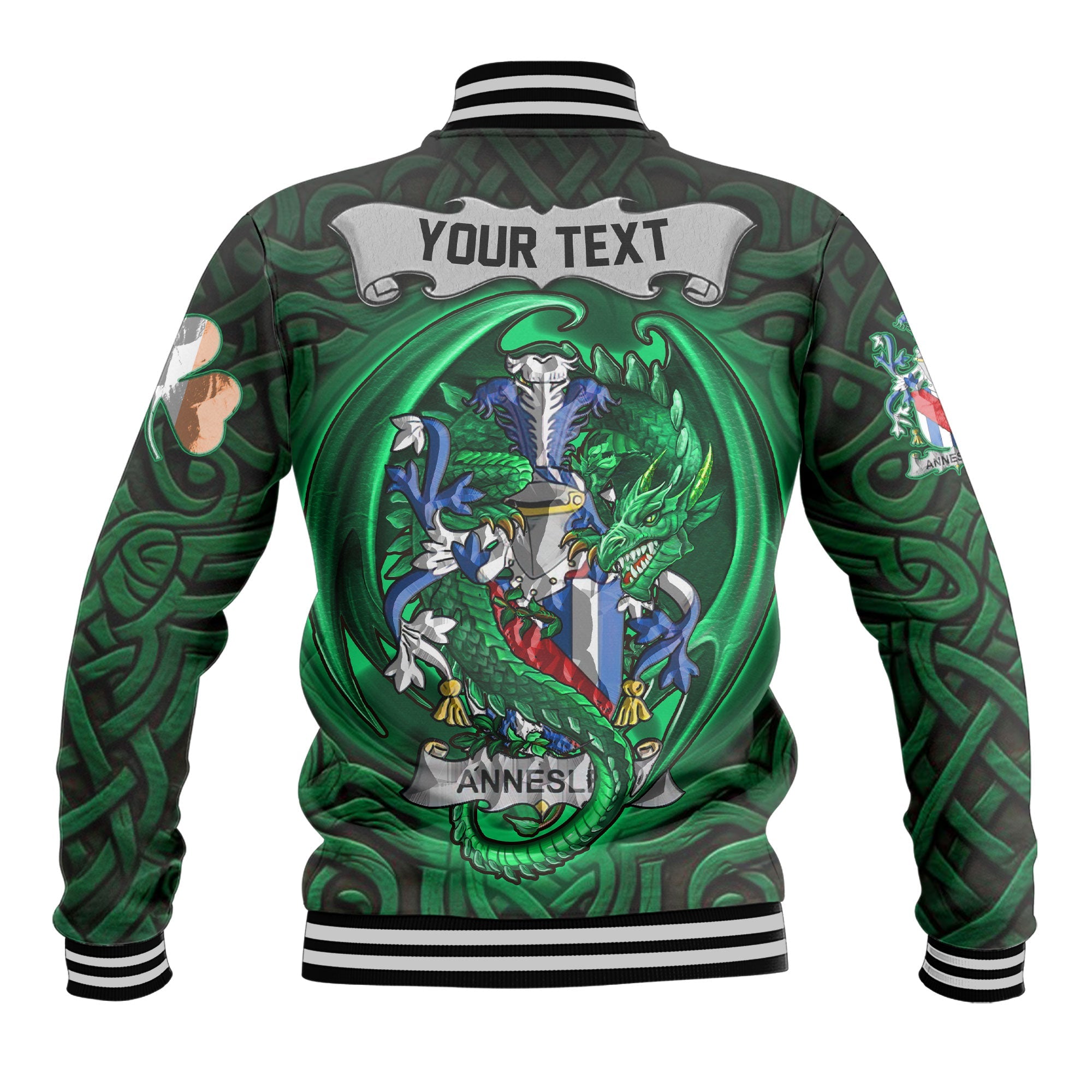 Annesley Baseball Jackets The Green Dragon Of Ireland Style