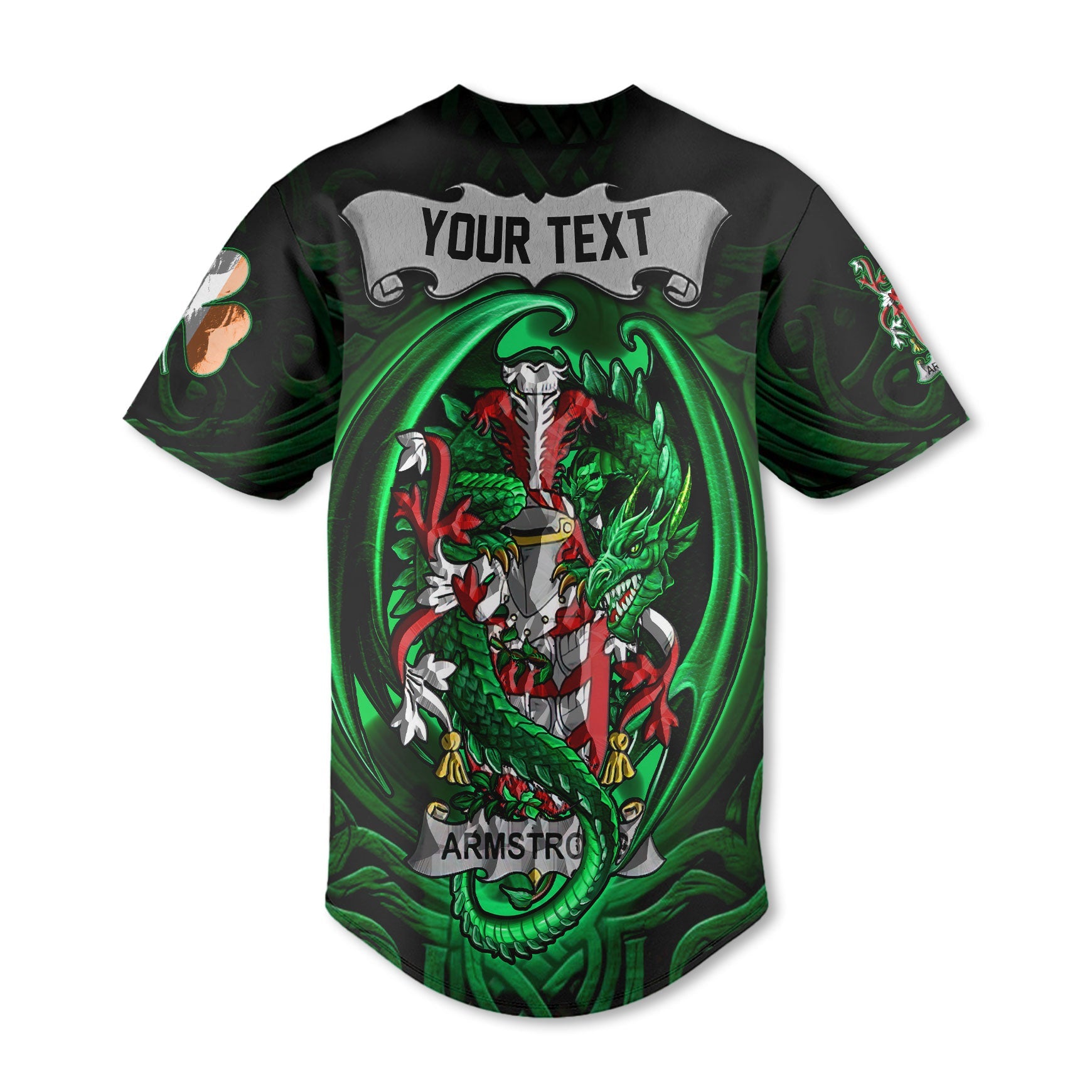 Armstrong Baseball Jerseys The Green Dragon Of Ireland Style