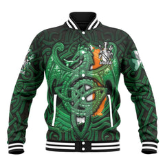 Ashborne Baseball Jackets The Green Dragon Of Ireland Style