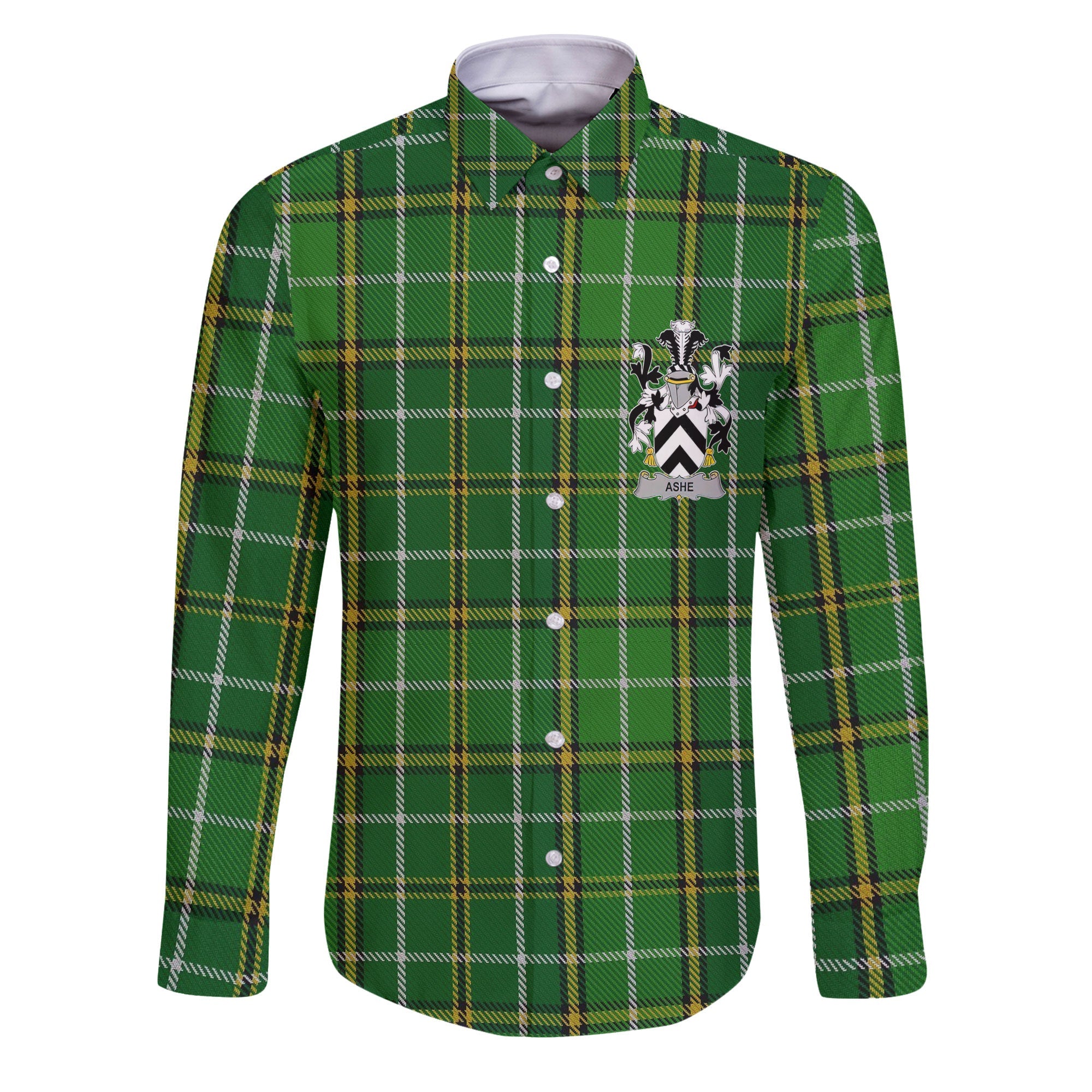 Ashe Long Sleeve Button Shirts Crest And National Plaid Style