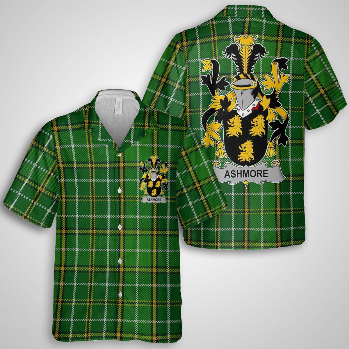 Ashmore Hawaiian Shirts Crest And National Plaid Style