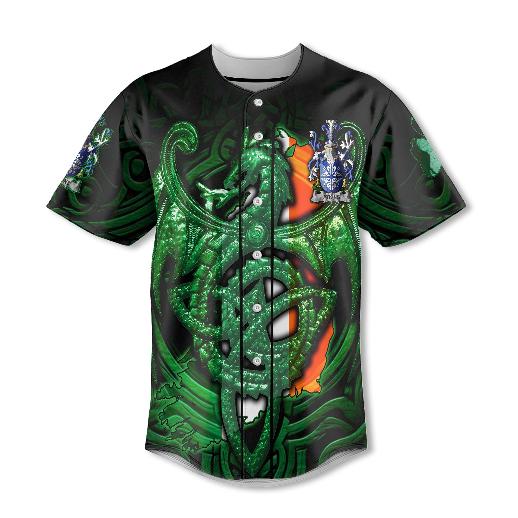 Atkins Baseball Jerseys The Green Dragon Of Ireland Style