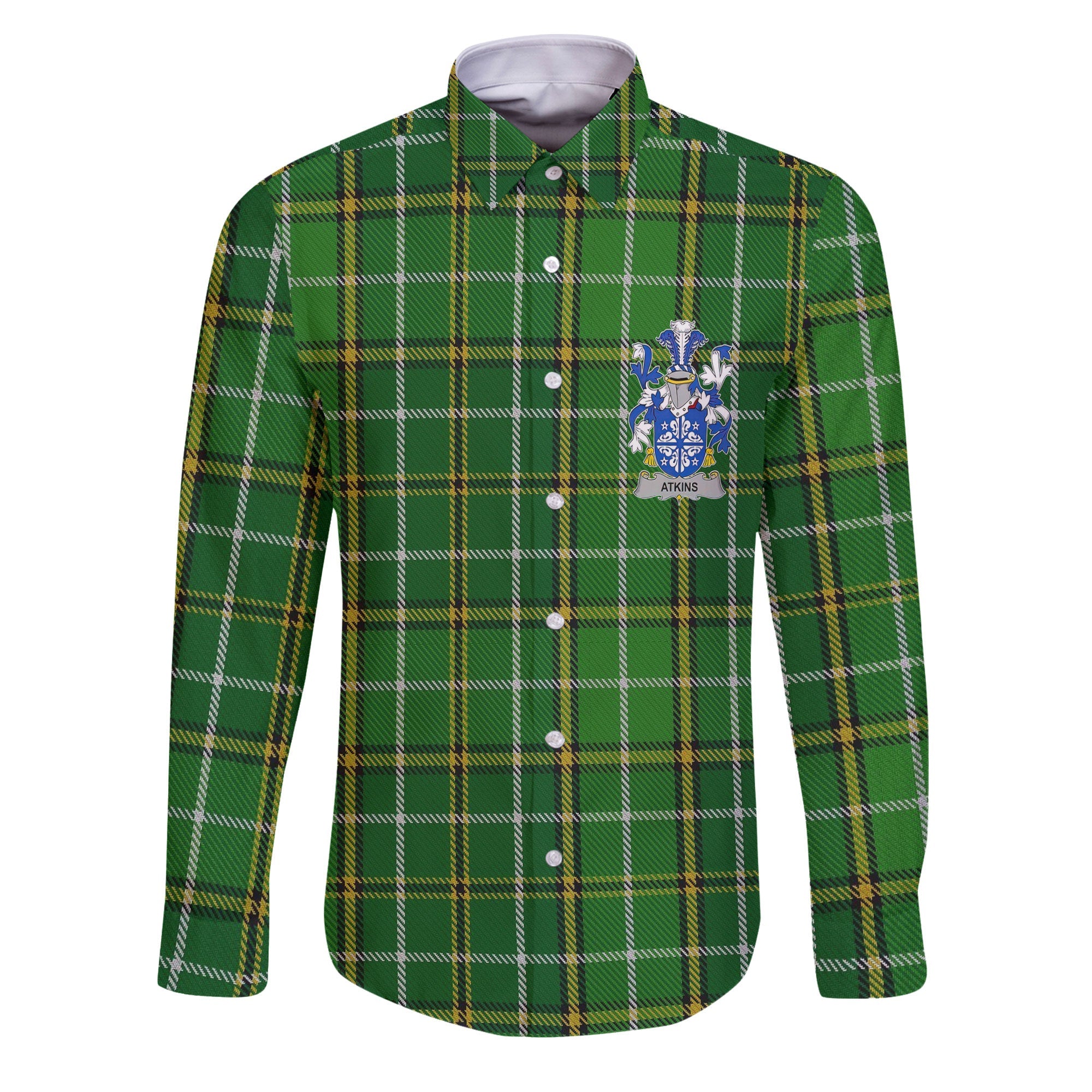 Atkins Long Sleeve Button Shirts Crest And National Plaid Style