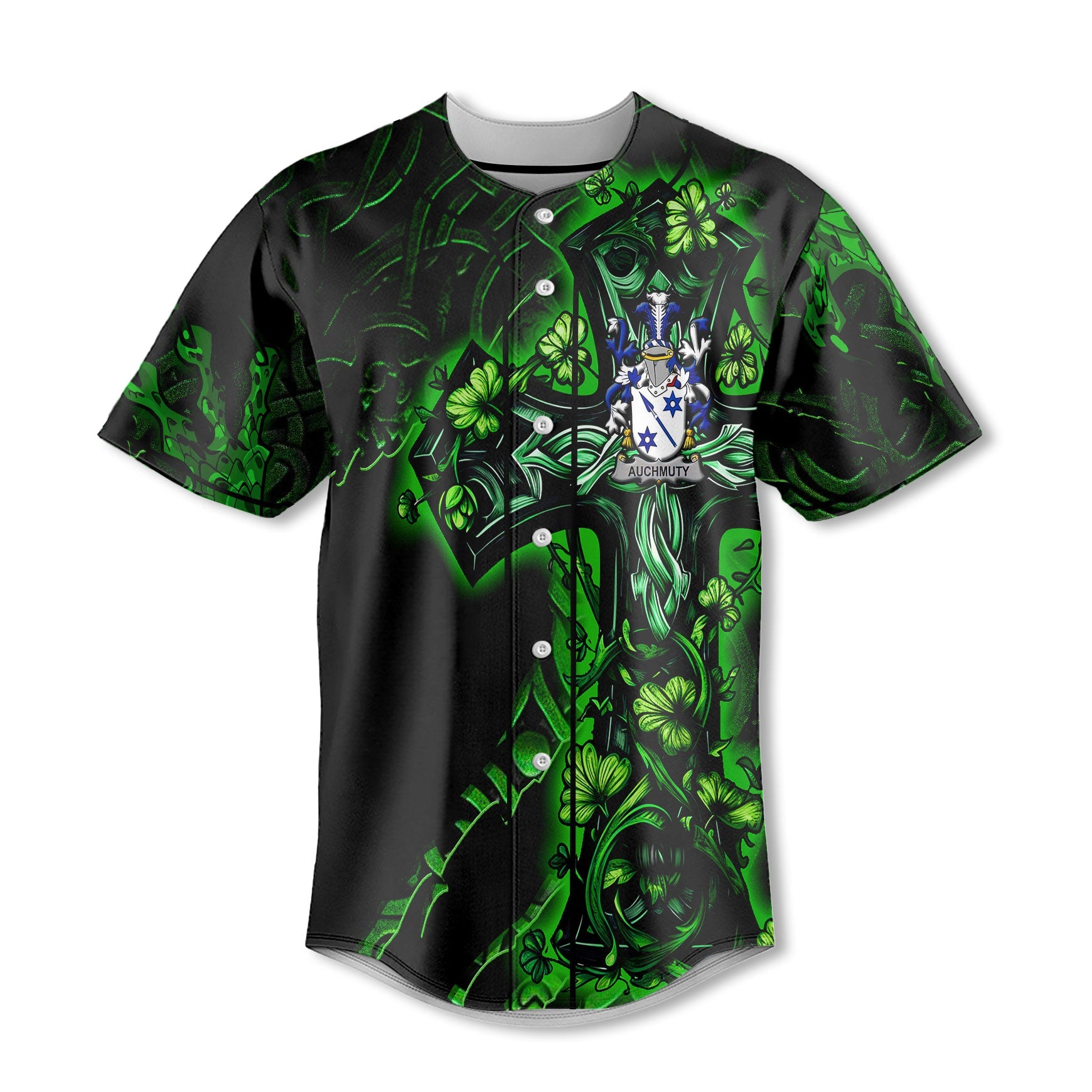 Auchmuty Baseball Jerseys Celtic Cross And Dragon Style