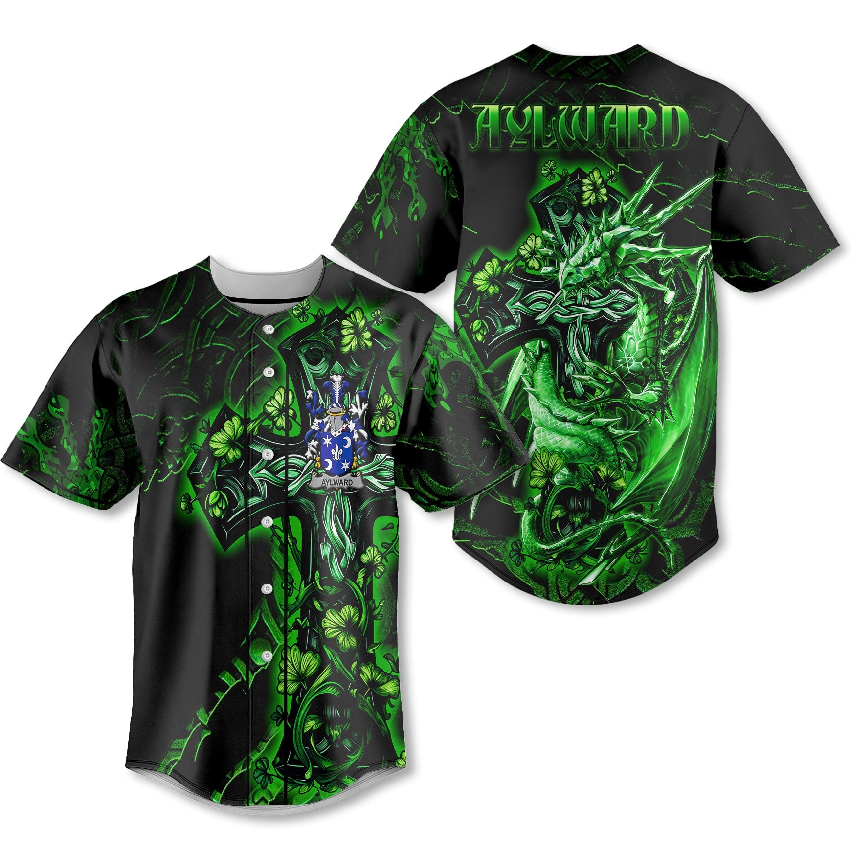 Aylward Baseball Jerseys Celtic Cross And Dragon Style