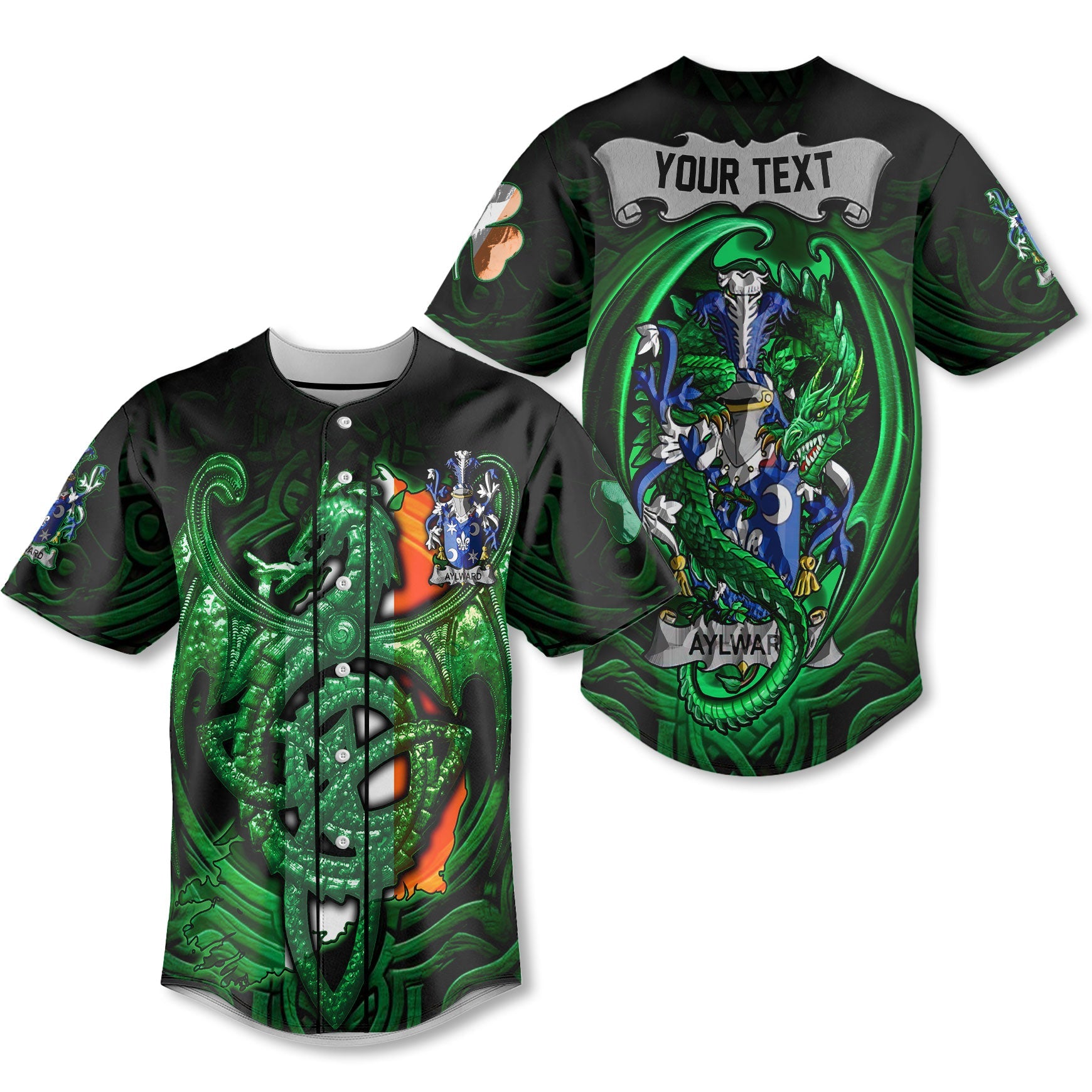 Aylward Baseball Jerseys The Green Dragon Of Ireland Style