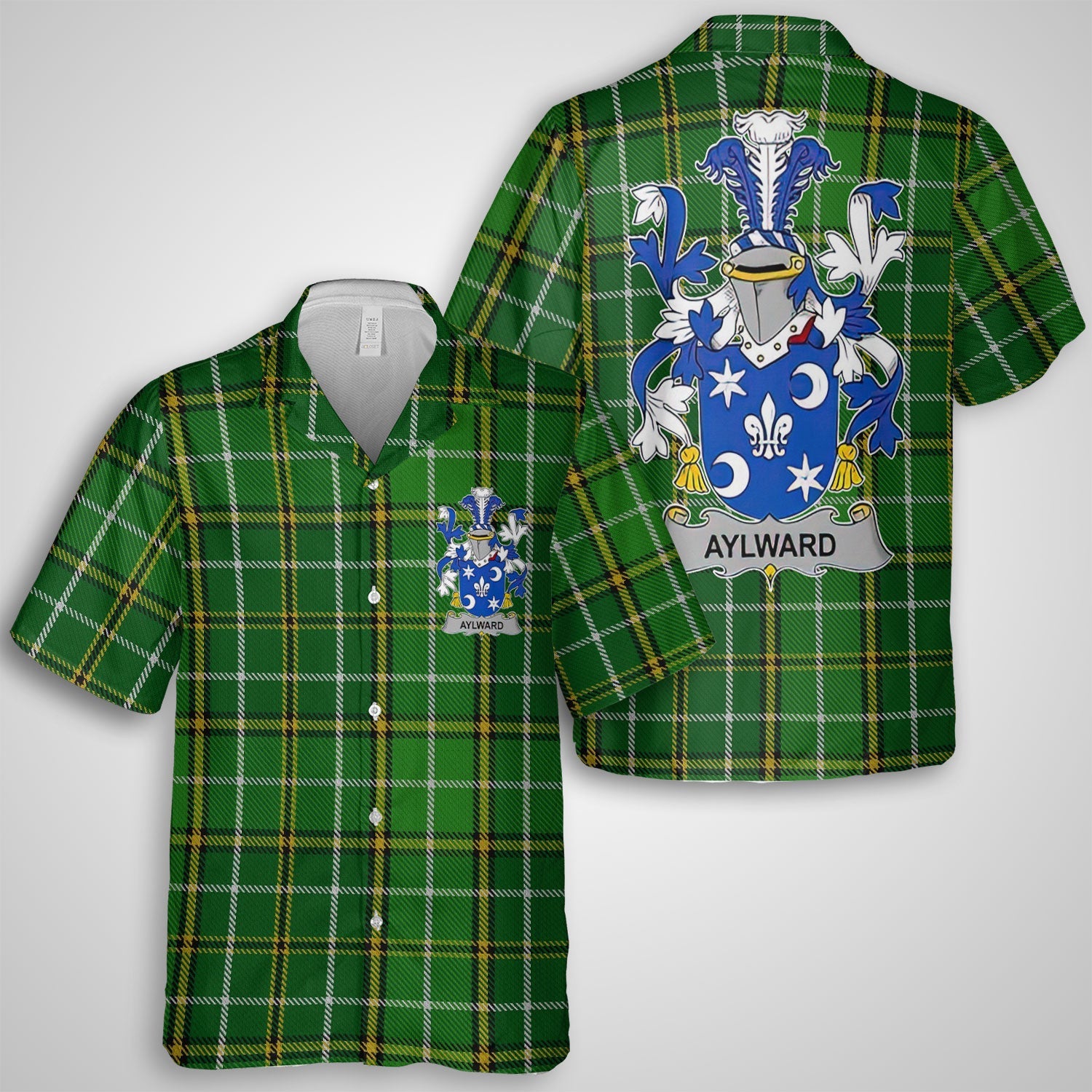 Aylward Hawaiian Shirts Crest And National Plaid Style