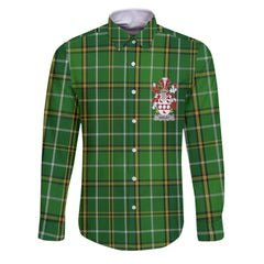 Bagley or Begley Long Sleeve Button Shirts Crest And National Plaid Style