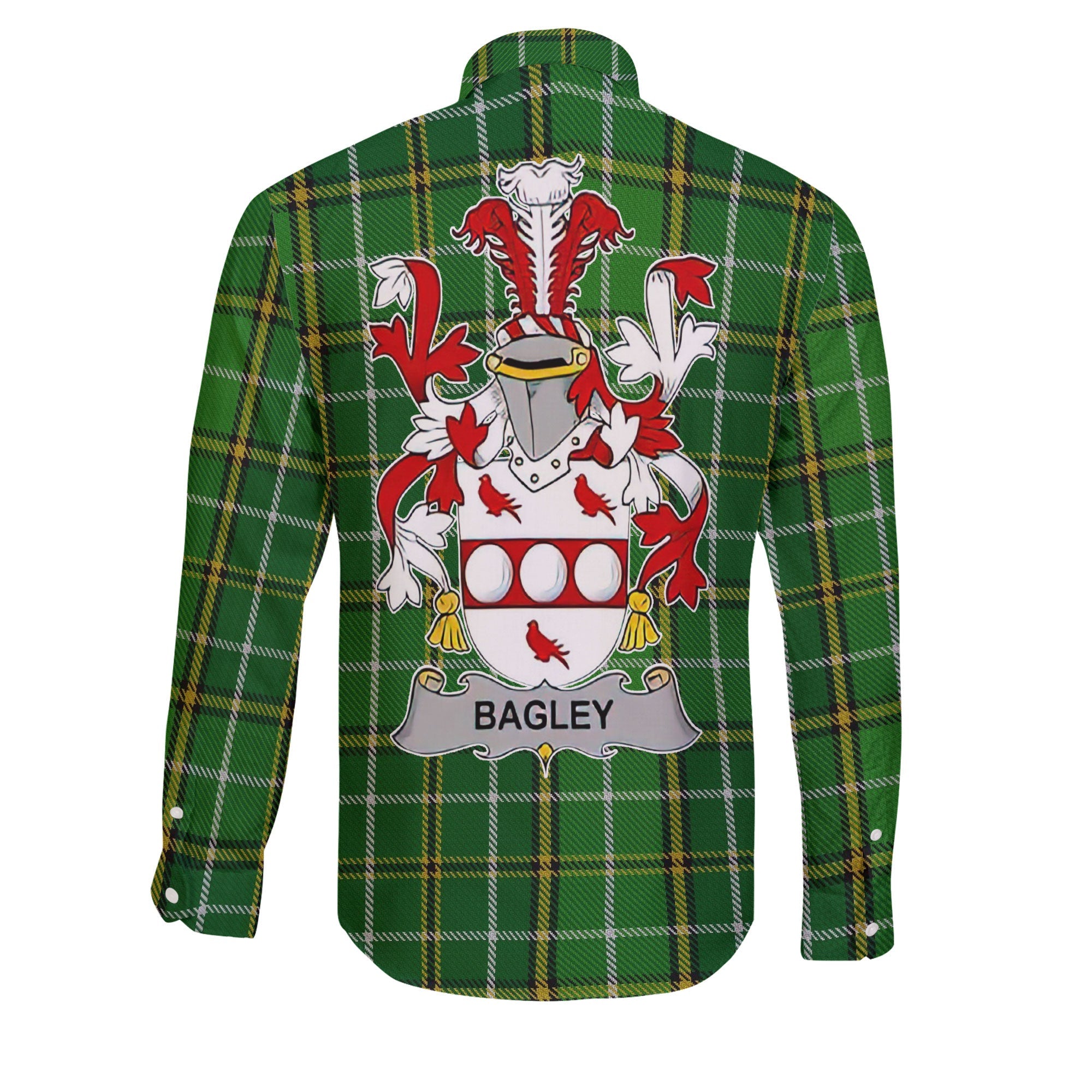 Bagley or Begley Long Sleeve Button Shirts Crest And National Plaid Style