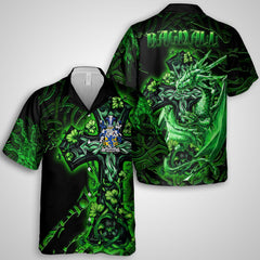 Bagnall Hawaiian Shirts Celtic Cross And Dragon Style