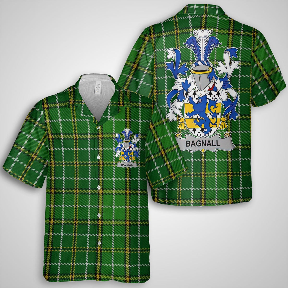 Bagnall Hawaiian Shirts Crest And National Plaid Style