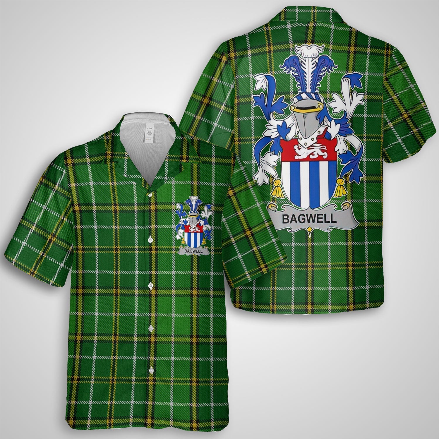 Bagwell Hawaiian Shirts Crest And National Plaid Style