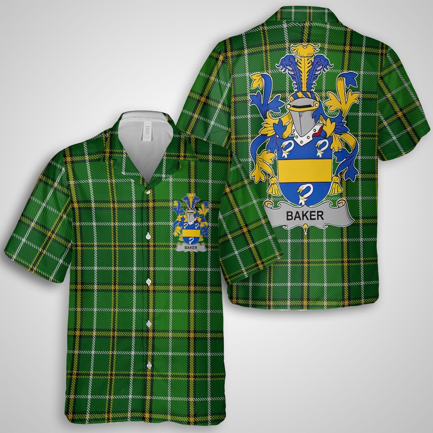 Baker Hawaiian Shirts Crest And National Plaid Style