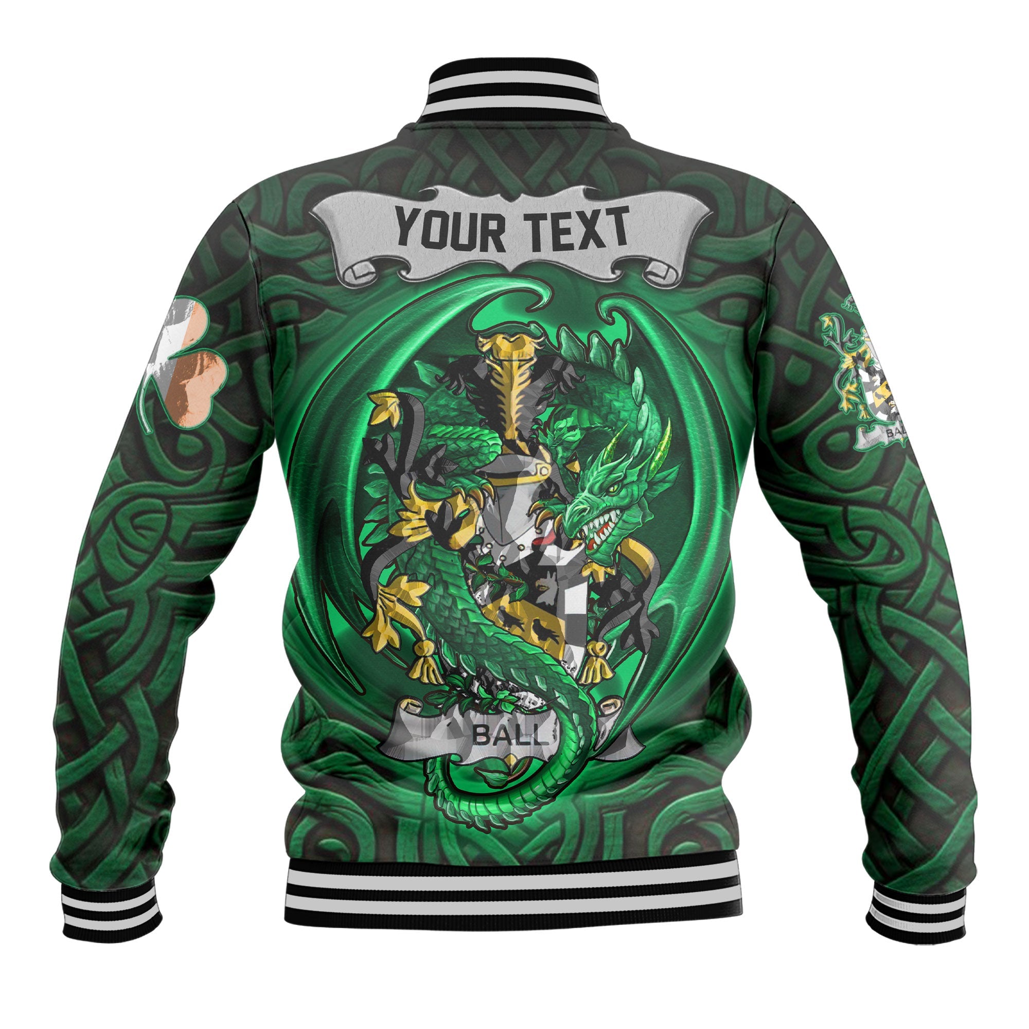 Ball Baseball Jackets The Green Dragon Of Ireland Style