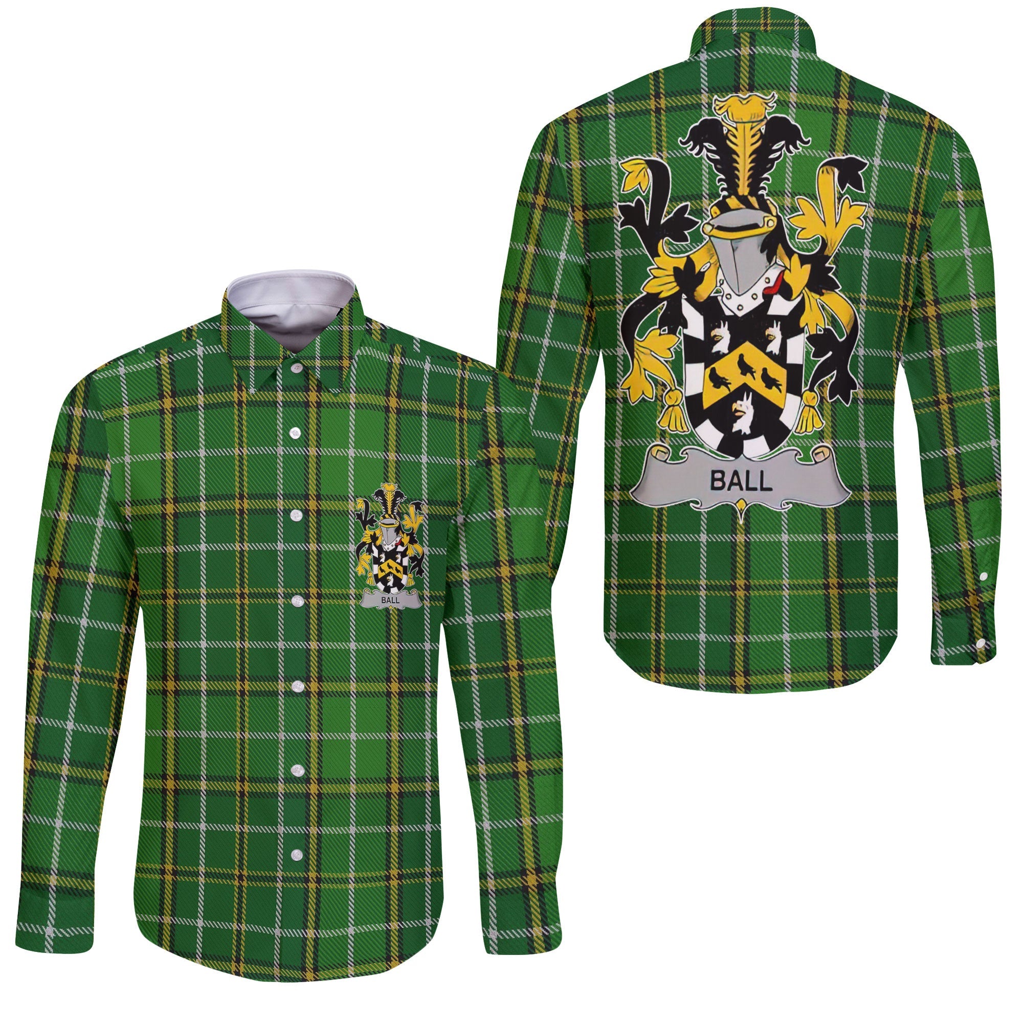 Ball Long Sleeve Button Shirts Crest And National Plaid Style