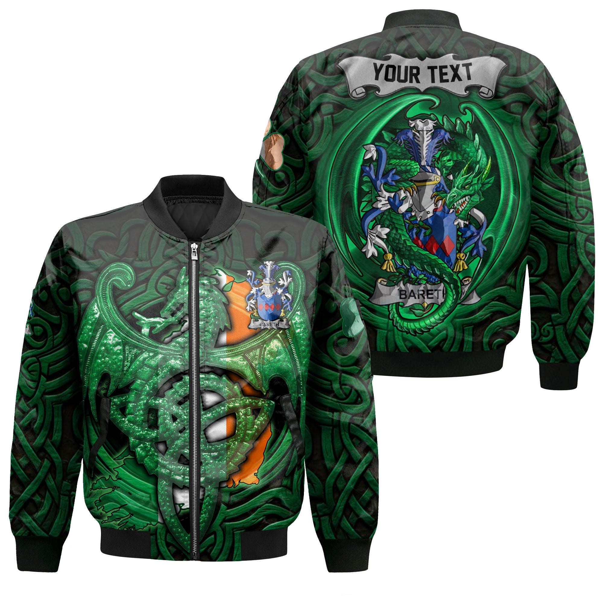 Bareth Bomber Jackets The Green Dragon Of Ireland Style