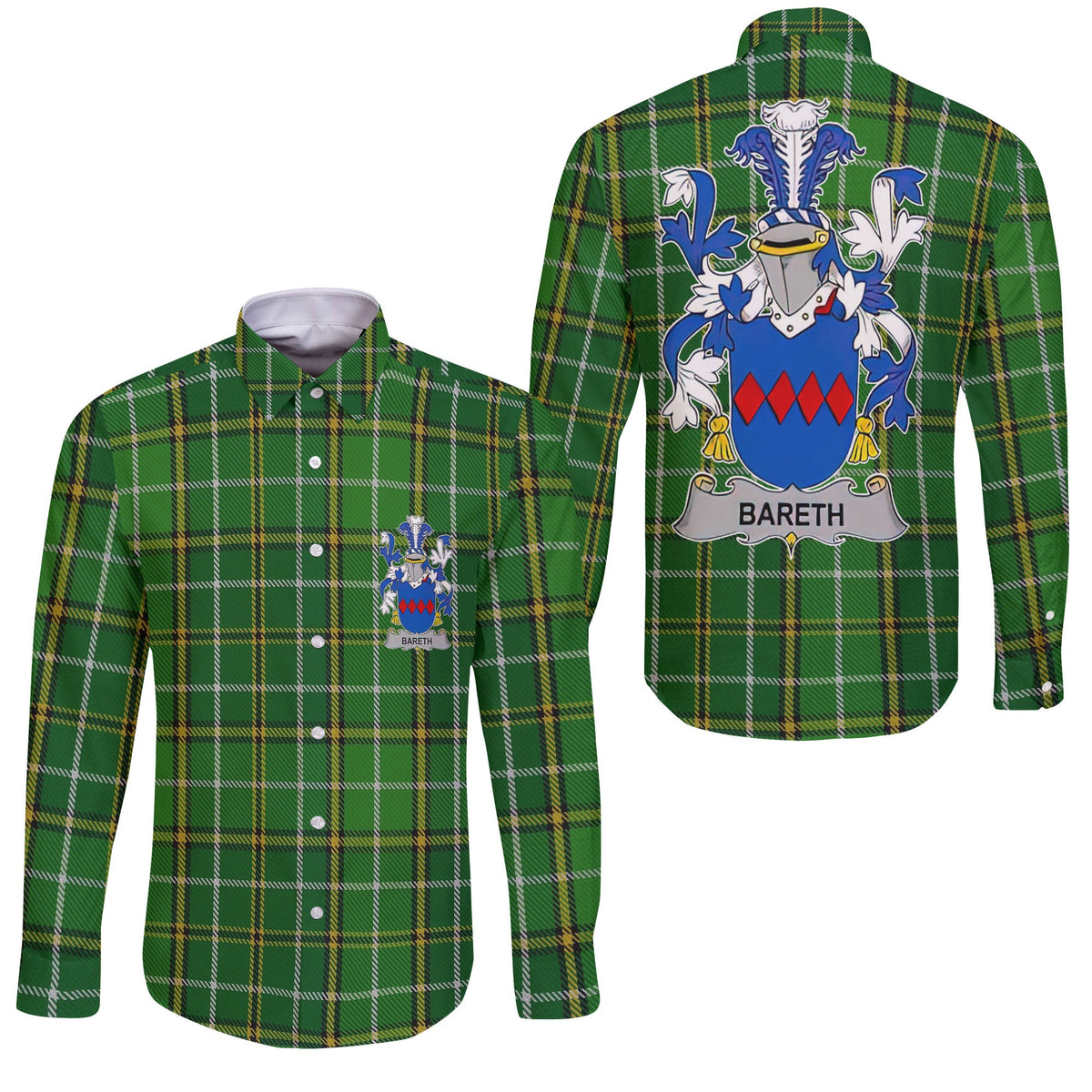 Bareth Long Sleeve Button Shirts Crest And National Plaid Style