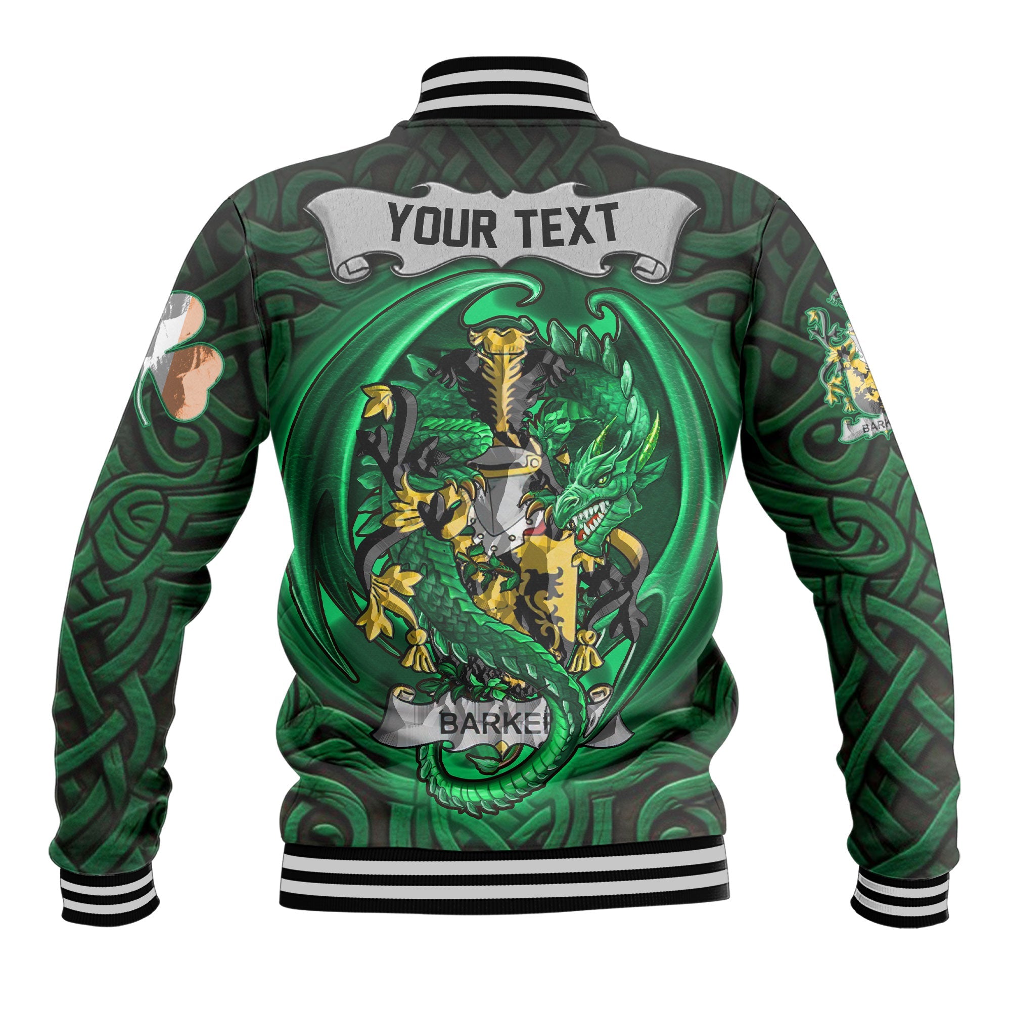 Barker Baseball Jackets The Green Dragon Of Ireland Style