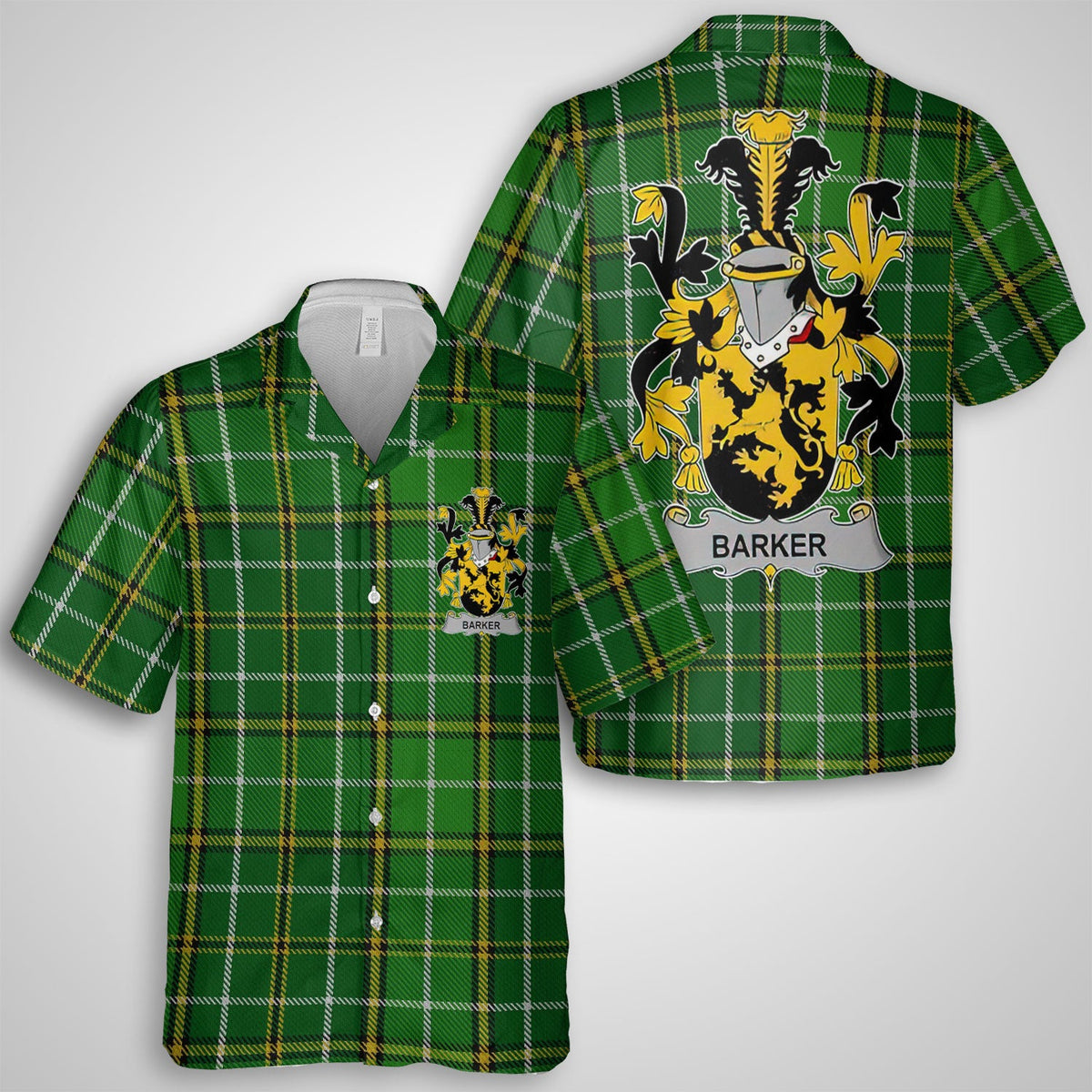 Barker Hawaiian Shirts Crest And National Plaid Style