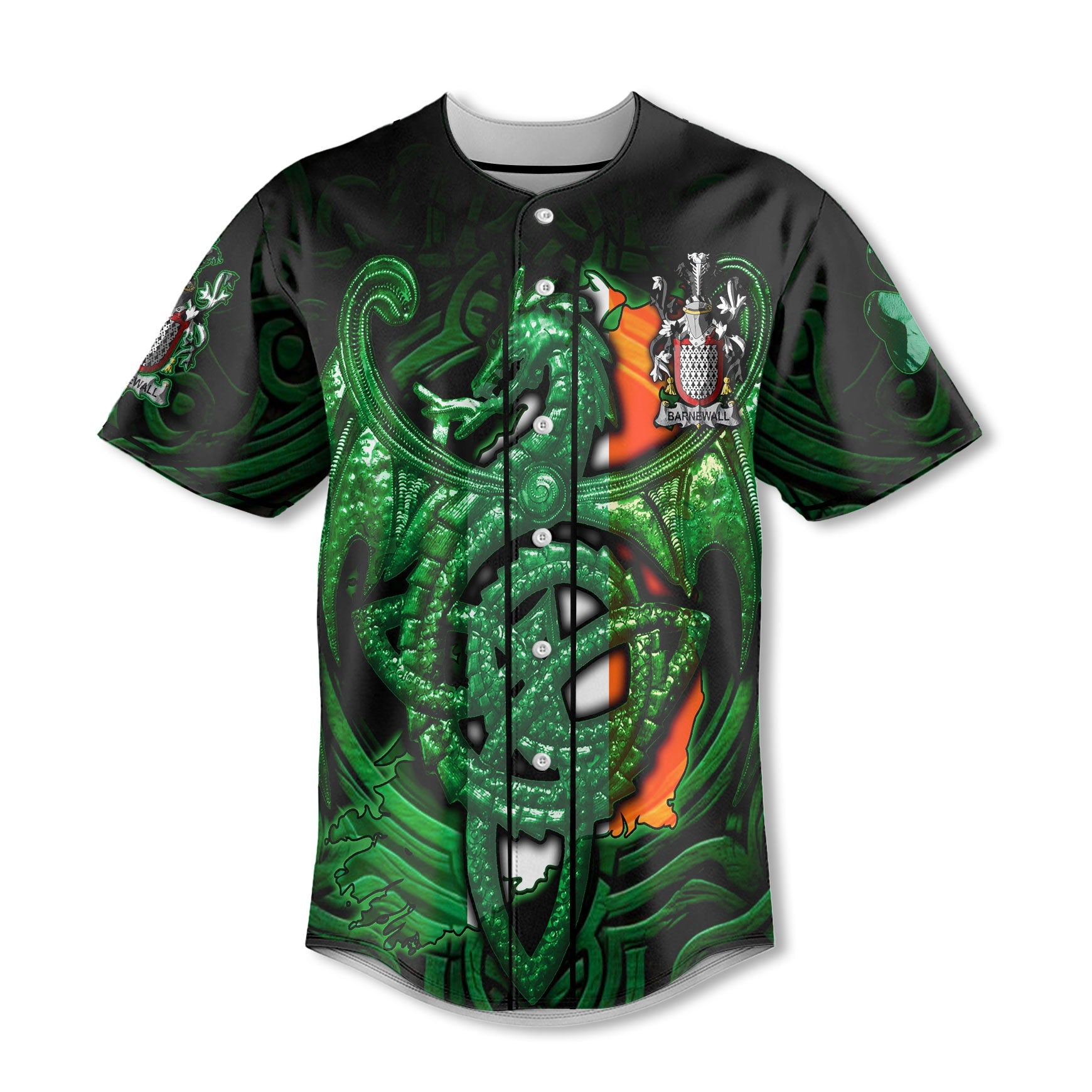 Barnewall Baseball Jerseys The Green Dragon Of Ireland Style