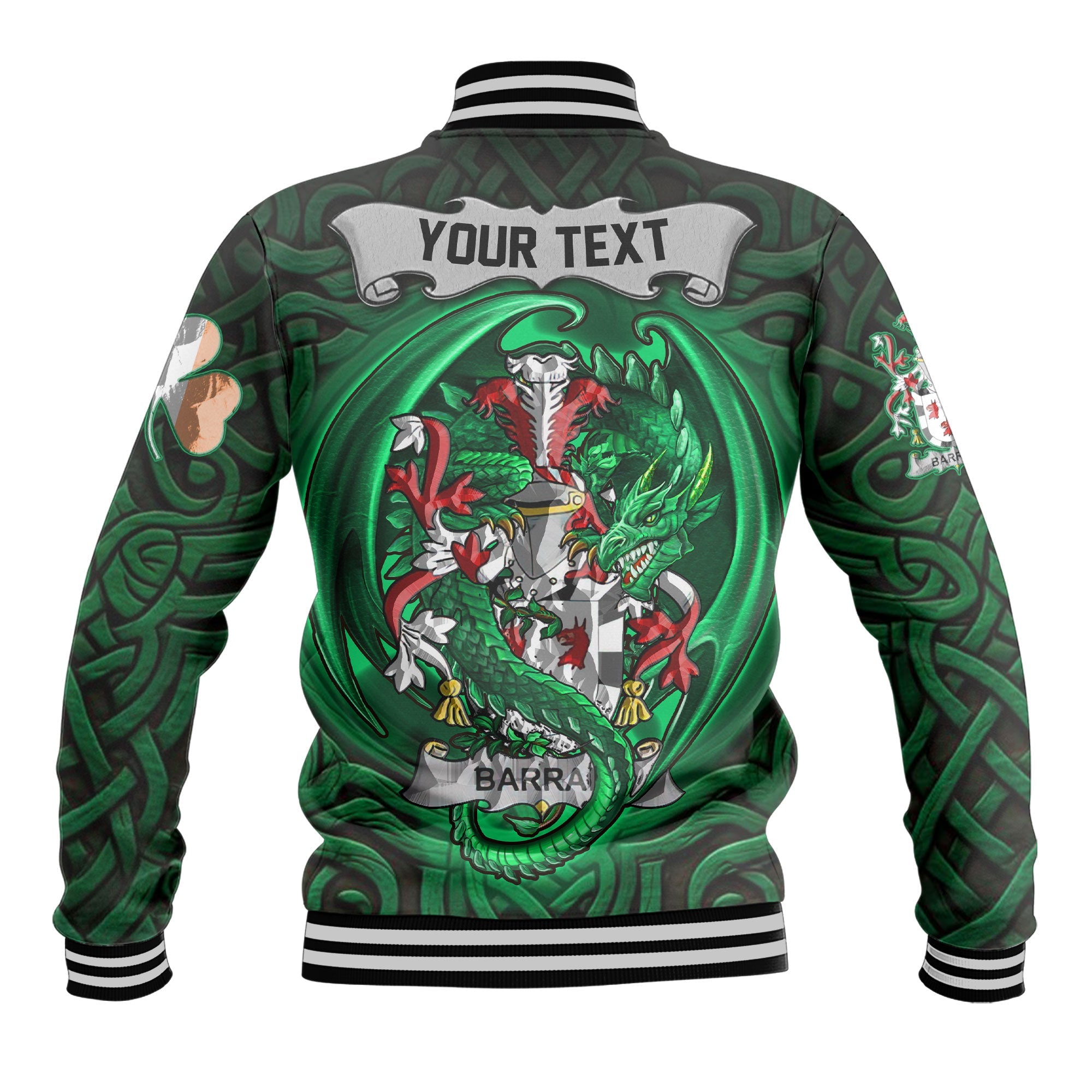 Barran Baseball Jackets The Green Dragon Of Ireland Style