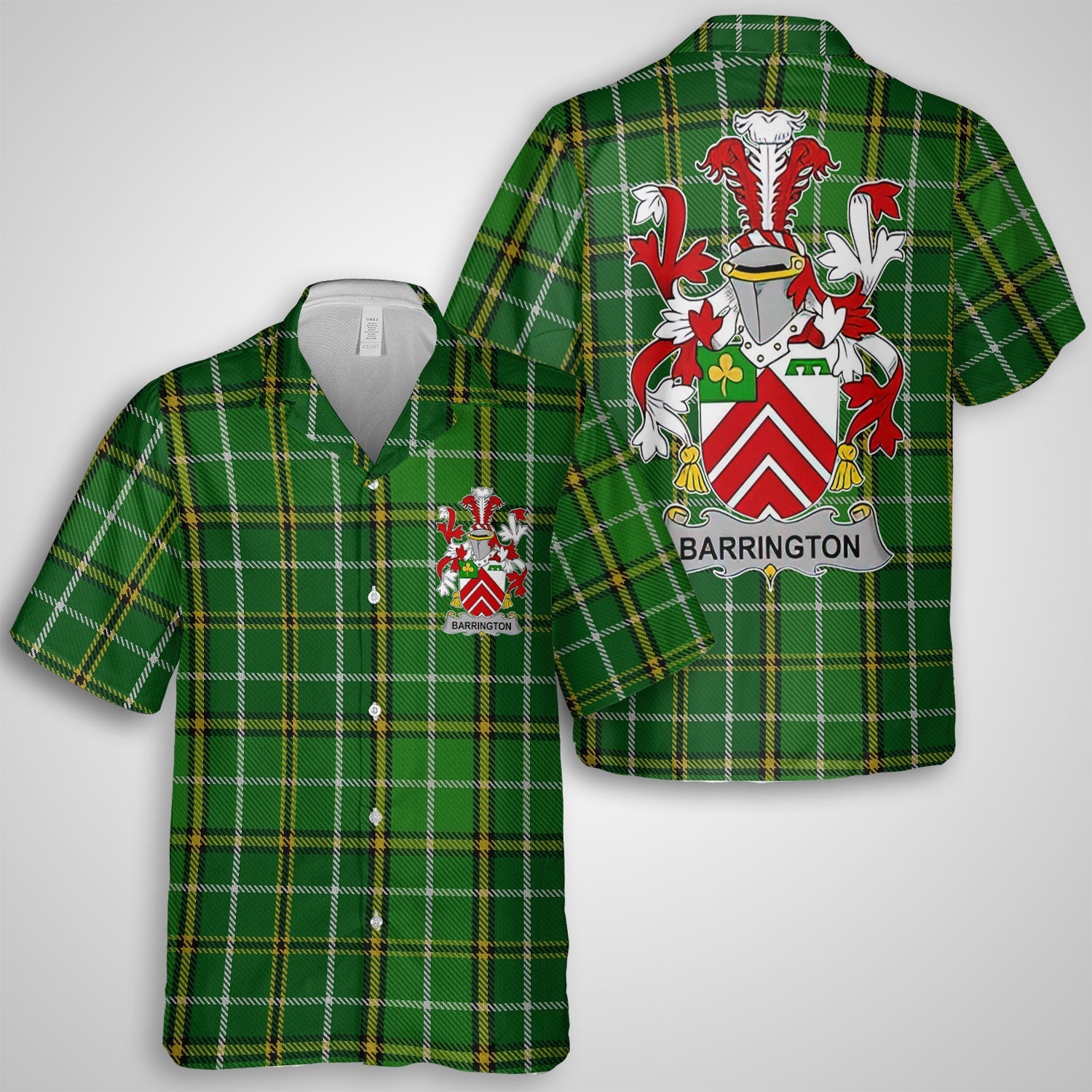 Barrington Hawaiian Shirts Crest And National Plaid Style