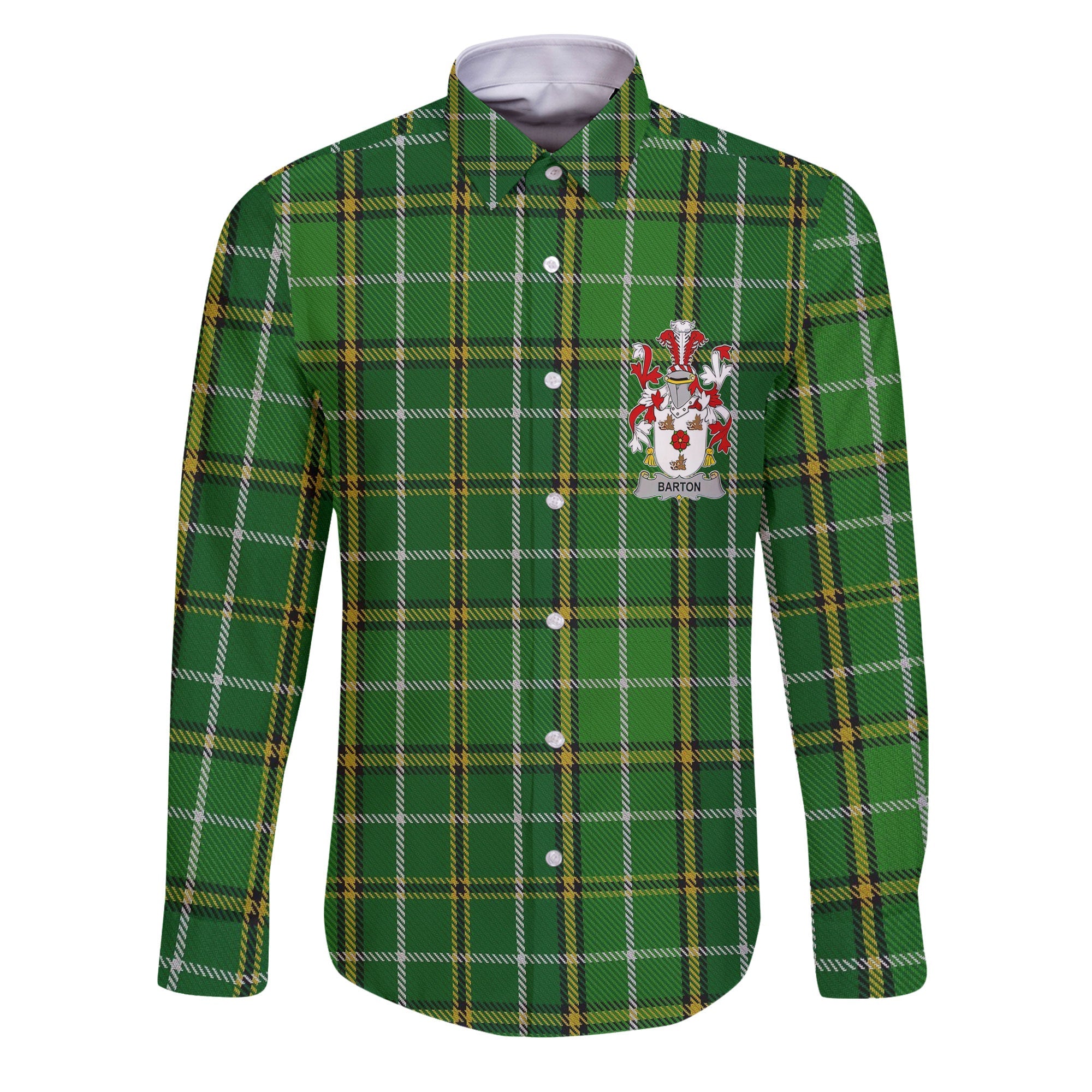 Barton Long Sleeve Button Shirts Crest And National Plaid Style