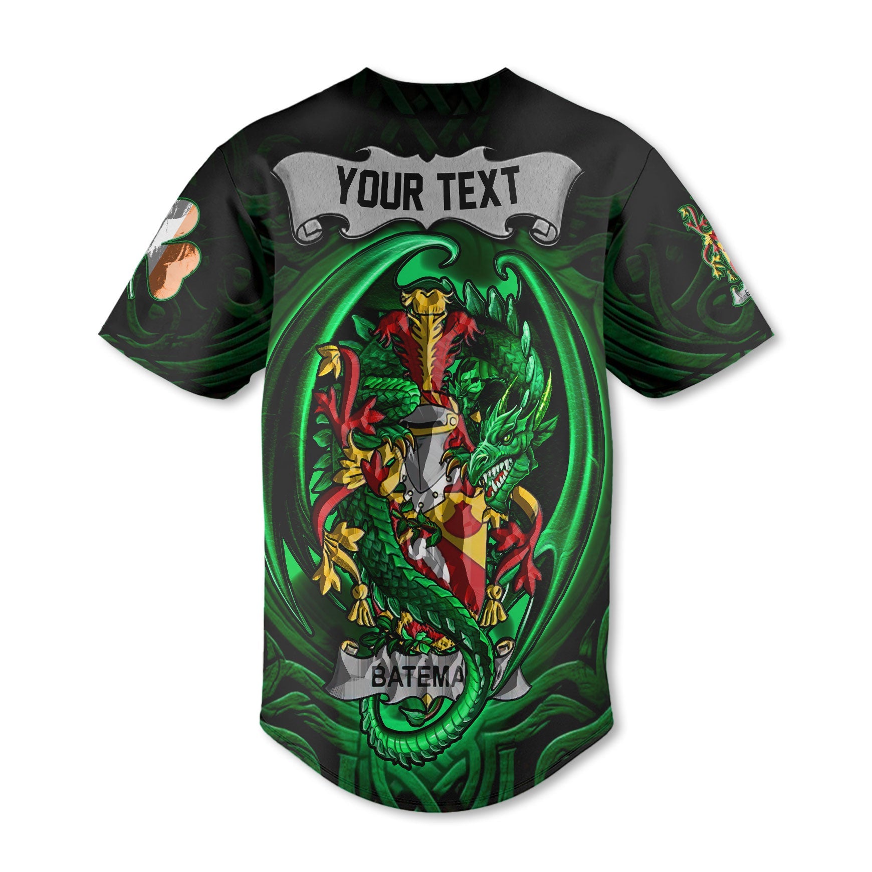 Bateman Baseball Jerseys The Green Dragon Of Ireland Style