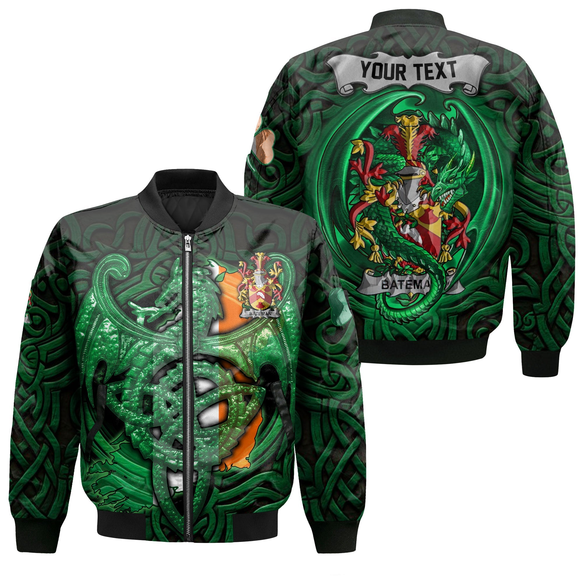 Bateman Bomber Jackets The Green Dragon Of Ireland Style