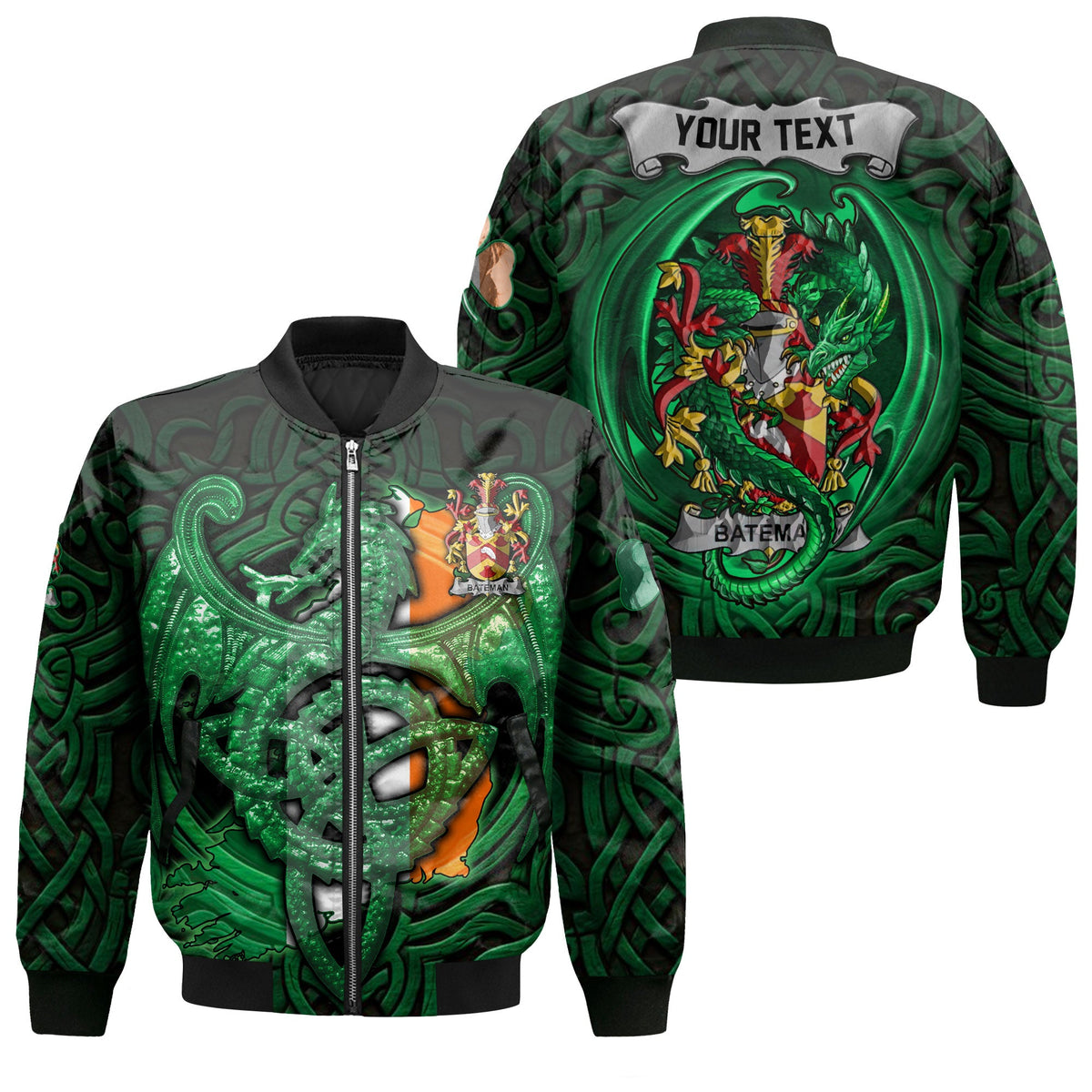 Bateman Bomber Jackets The Green Dragon Of Ireland Style