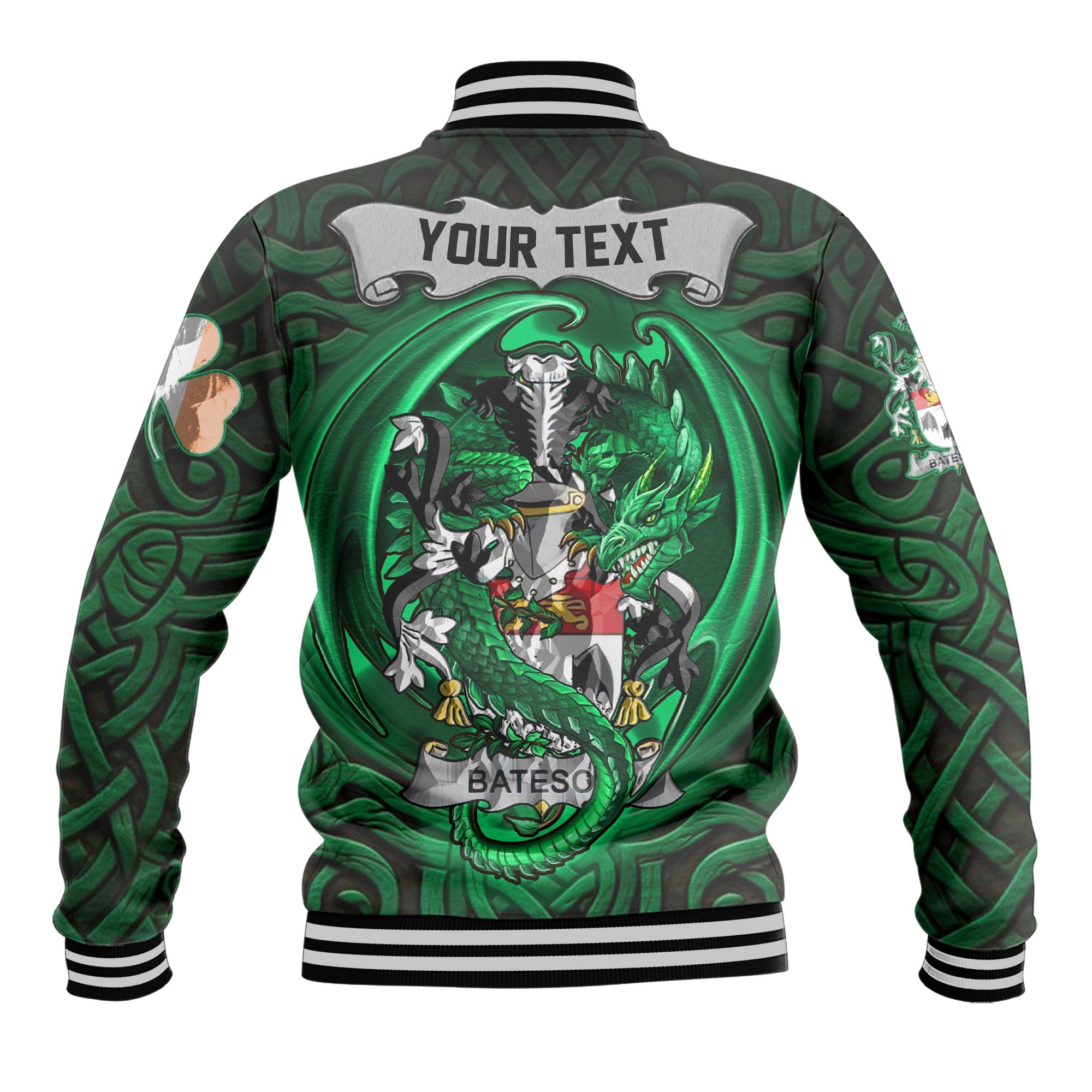 Bateson Baseball Jackets The Green Dragon Of Ireland Style