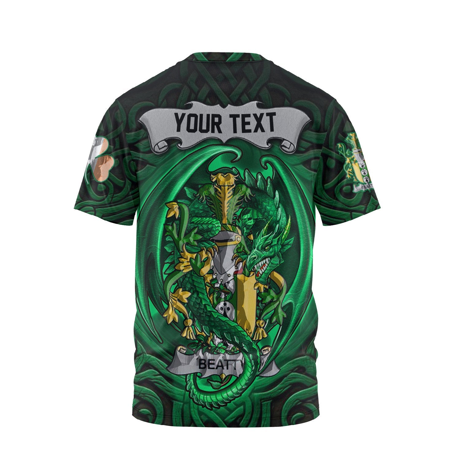 Beatty or Betagh T-Shirts The Green Dragon Of Ireland Style