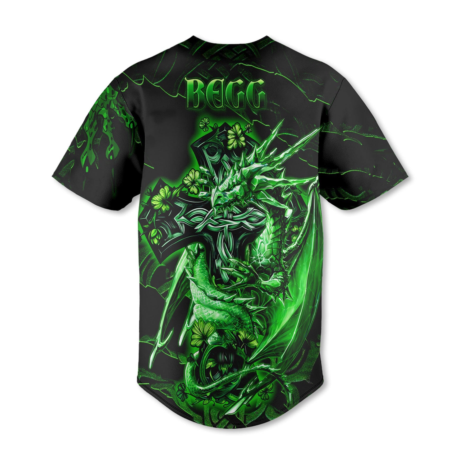 Begg Baseball Jerseys Celtic Cross And Dragon Style