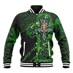 Behan Baseball Jackets Celtic Cross And Dragon Style