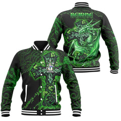 Beirne or O Beirne Baseball Jackets Celtic Cross And Dragon Style