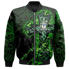 Beirne or O Beirne Bomber Jackets Celtic Cross And Dragon Style