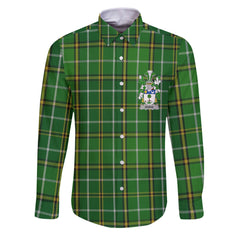 Beirne or O Beirne Long Sleeve Button Shirts Crest And National Plaid Style