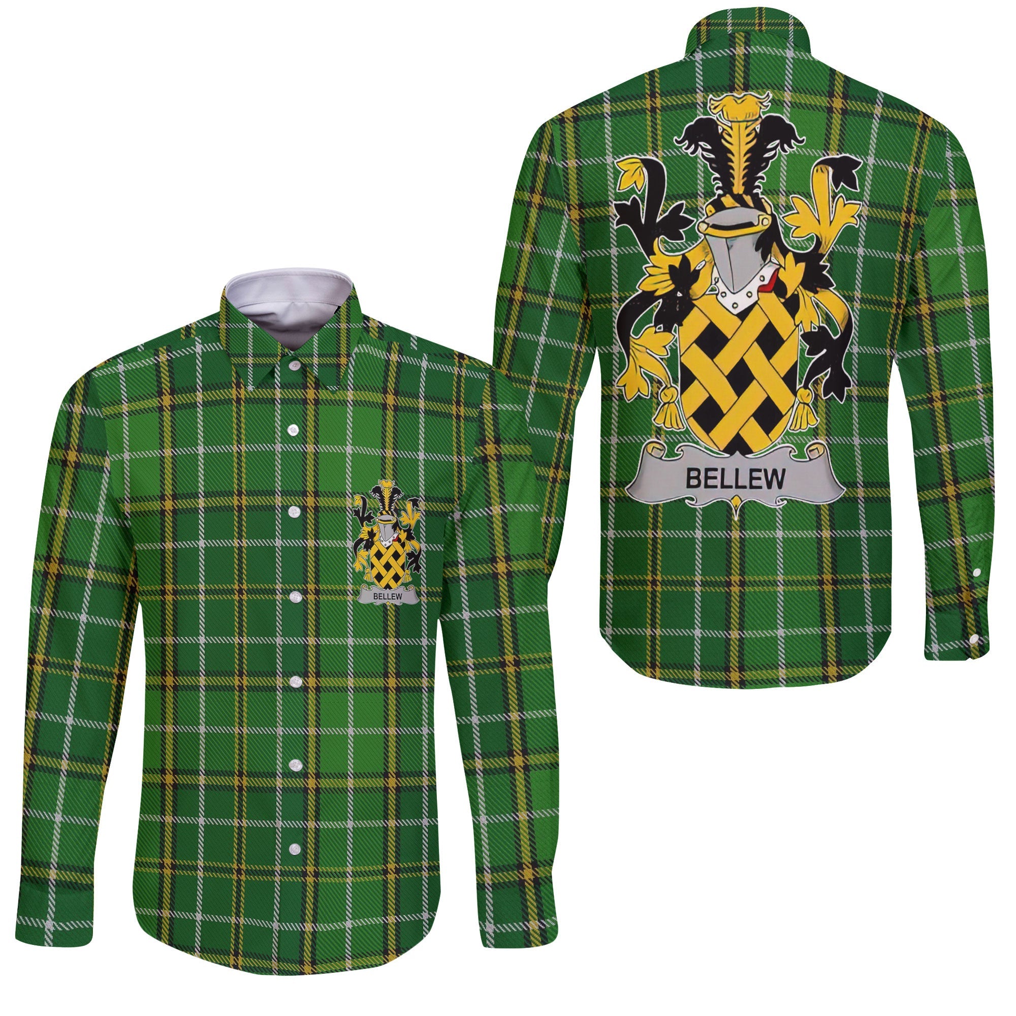 Bellew Long Sleeve Button Shirts Crest And National Plaid Style