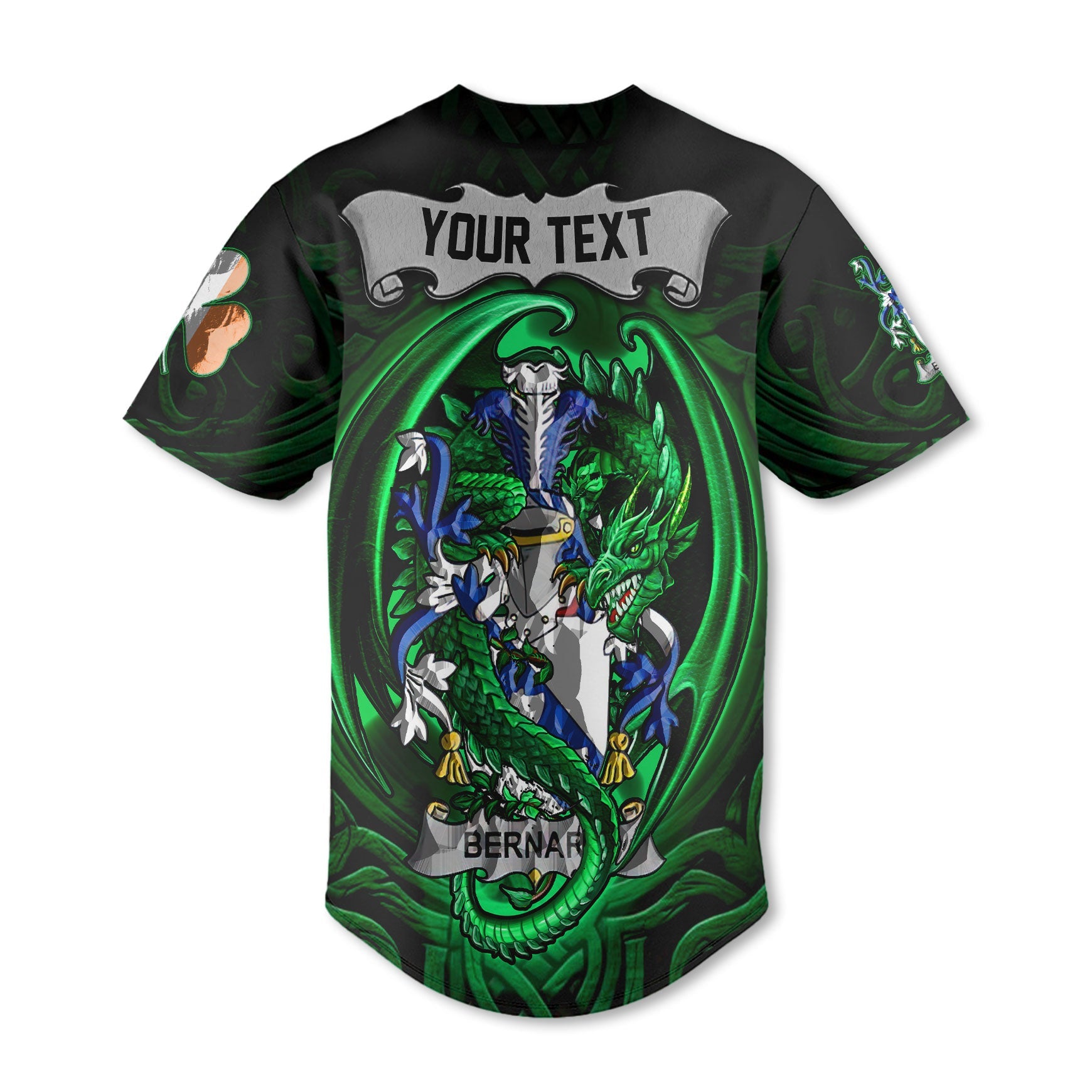 Bernard Baseball Jerseys The Green Dragon Of Ireland Style