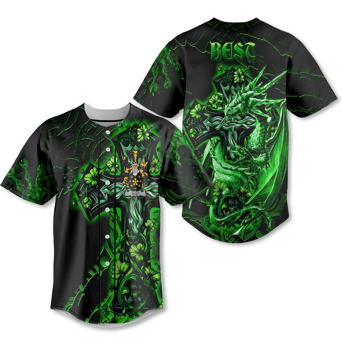 Best Baseball Jerseys Celtic Cross And Dragon Style