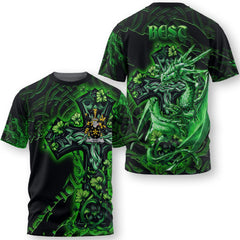 Best T-Shirts Celtic Cross And Dragon Style