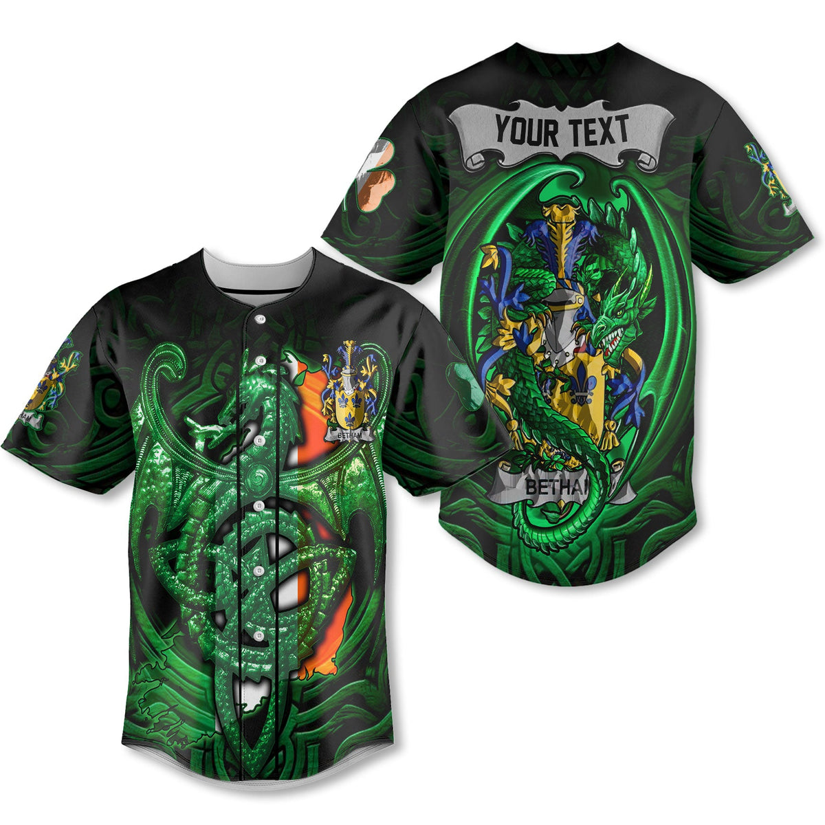 Betham Baseball Jerseys The Green Dragon Of Ireland Style