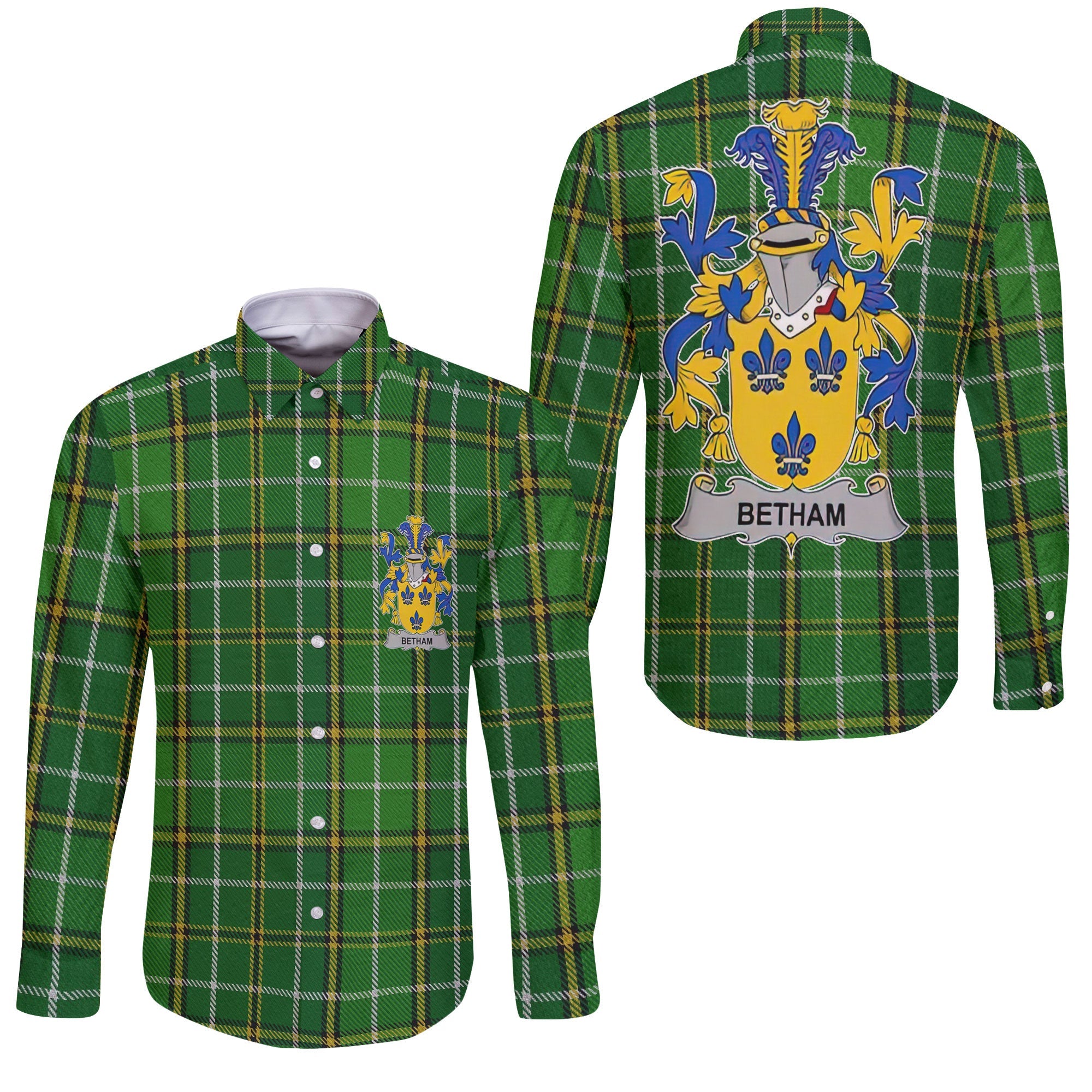 Betham Long Sleeve Button Shirts Crest And National Plaid Style