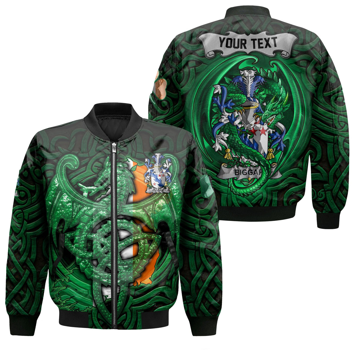 Biggar Bomber Jackets The Green Dragon Of Ireland Style