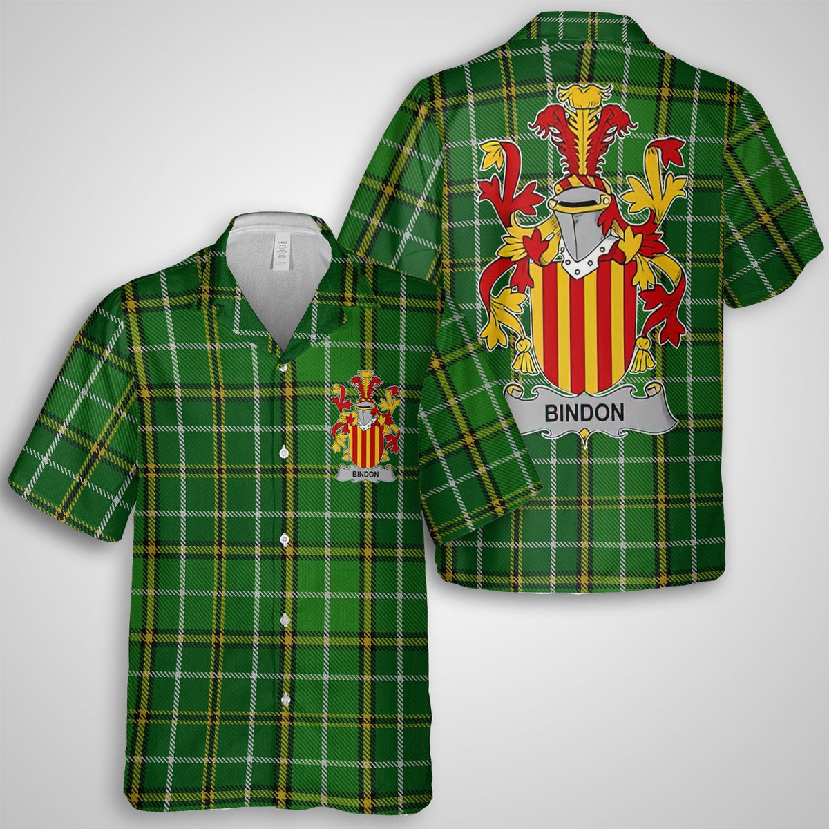 Bindon Hawaiian Shirts Crest And National Plaid Style