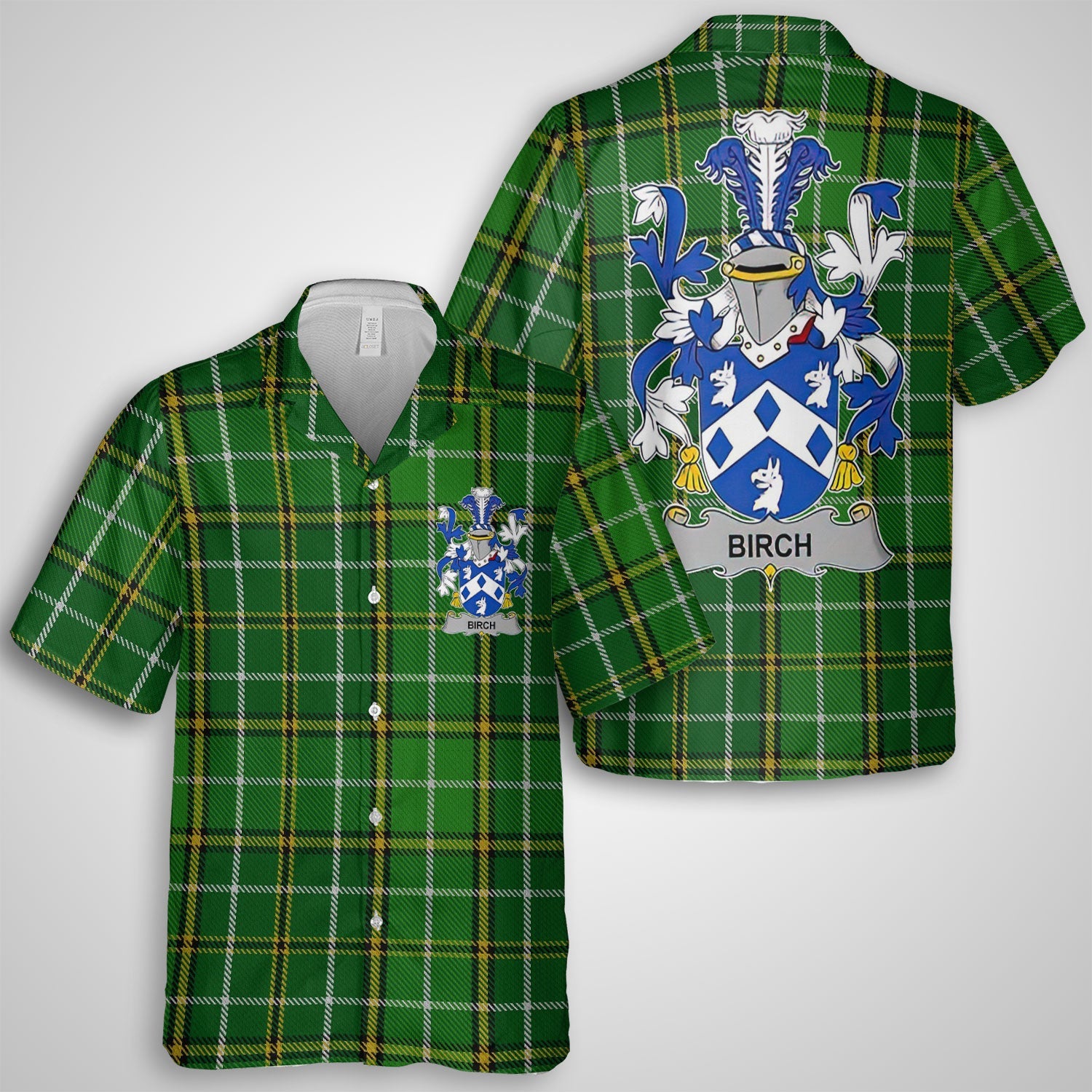 Birch Hawaiian Shirts Crest And National Plaid Style