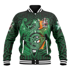 Blacke Baseball Jackets The Green Dragon Of Ireland Style