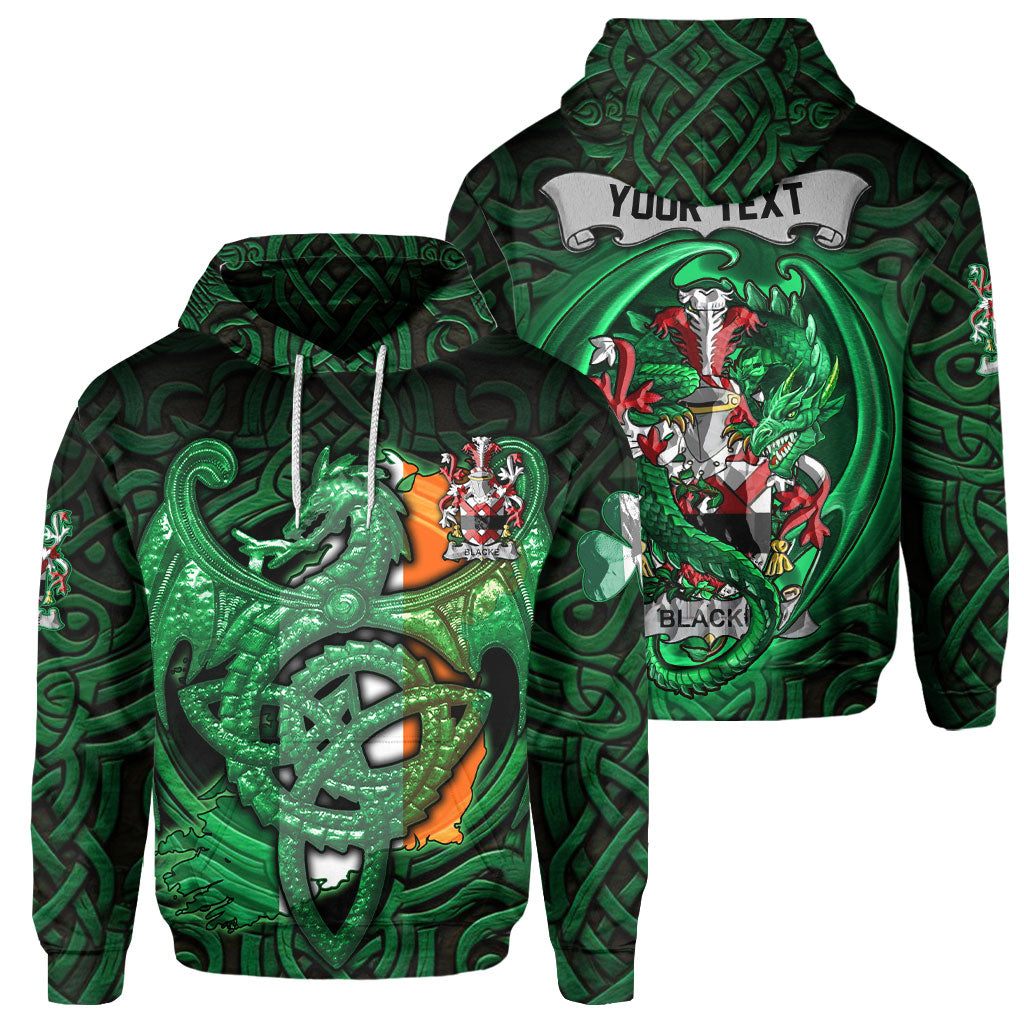 Blacke Hoodies The Green Dragon Of Ireland Style