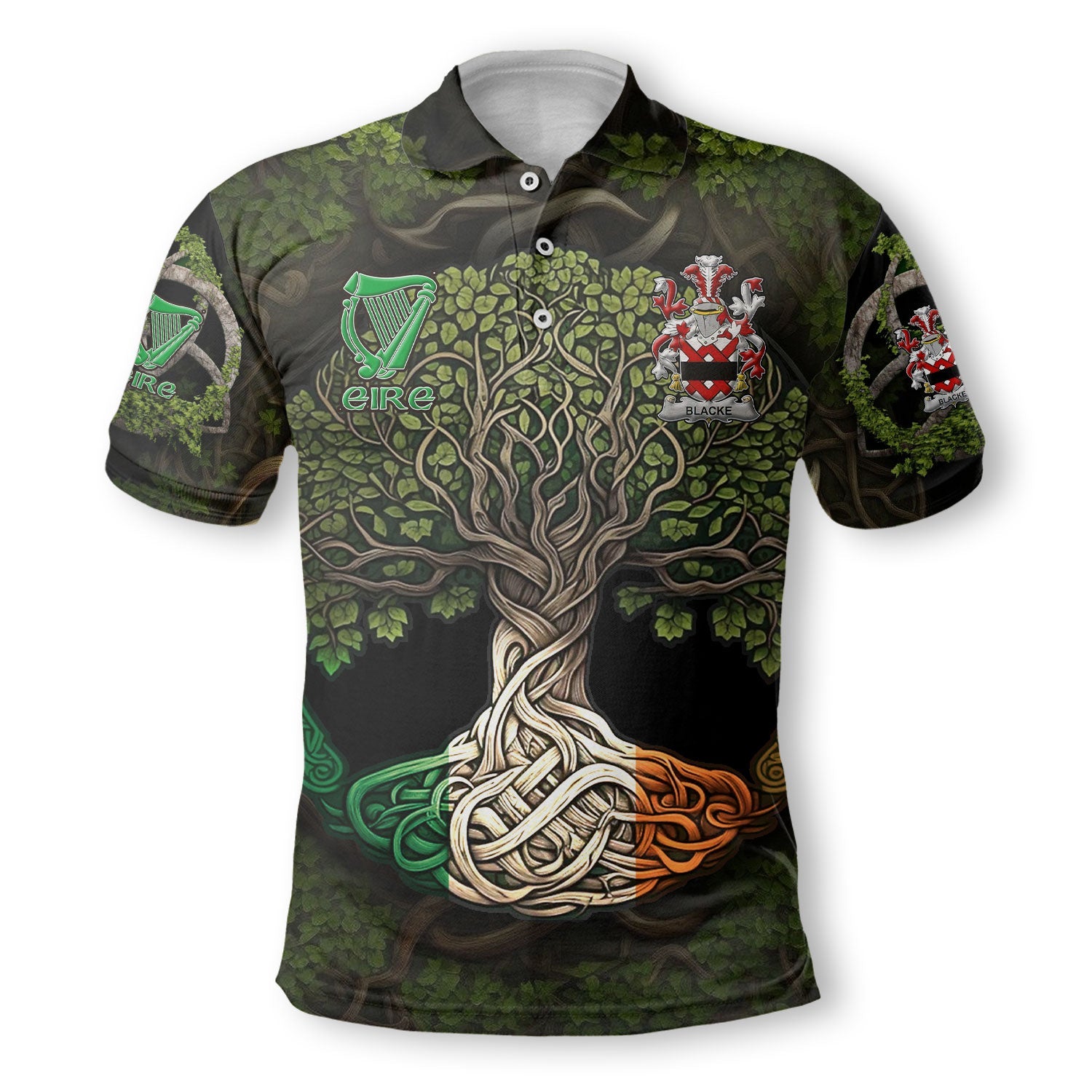 Blacke Polo Shirts Ireland Is My Root Style